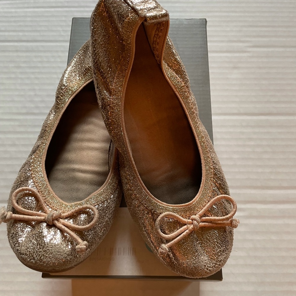 KENNETH COLE Girls Ballerina Flat Metallic Size 2